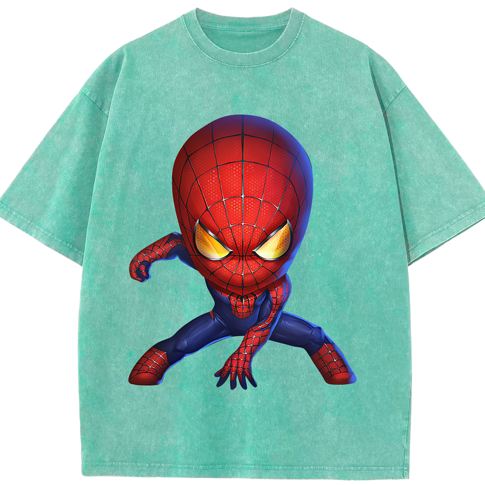 （画像用） Spider Man スパイダーマン 綿100% ヴィンテージ風 半袖Tシャツ（フロントプリント）